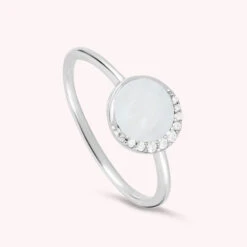 Bague Fine MOONNACRE - Nacre / Argenté
