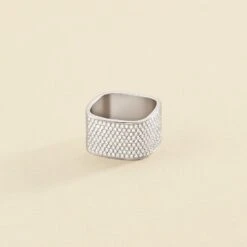 Bague Large SISSI - Cristal / Argenté