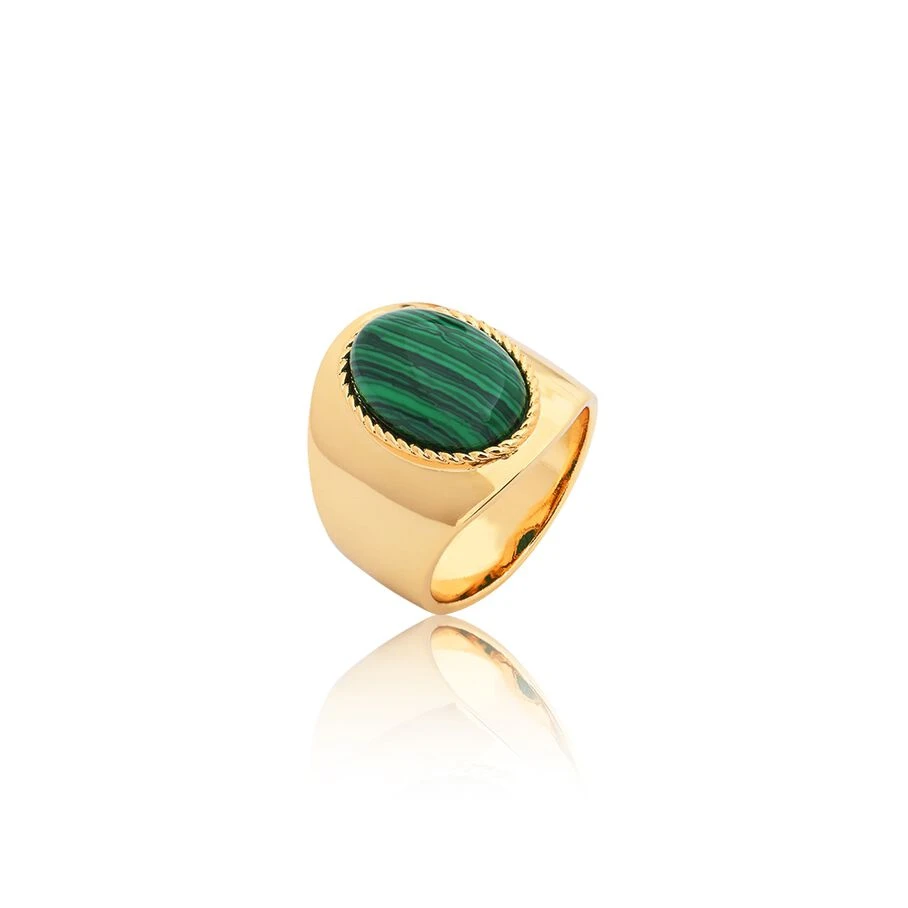 Bague Large ALOHA - Malachite 1 Bague Large ALOHA - Malachite