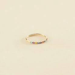 Bague Fine BELOVED - Multicolore / Doré