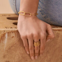 Bague Large MINUIT - Doré -Éclat Bijoux Soldes 02280033 157 52 M2