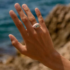 Bague Large CYCLADES - Rose Pâle/ Doré -Éclat Bijoux Soldes 02280248 895 52 M2