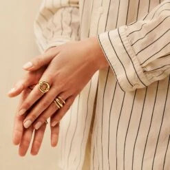 Bague Large TRIJONC - Doré -Éclat Bijoux Soldes 02290003 157 52 M2