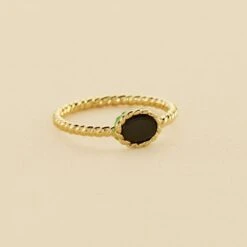 Bague Fine ATMA - Onyx/ Vert