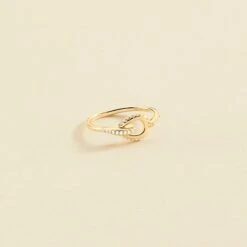 Bague Fine GEMINI - Cristal / Doré