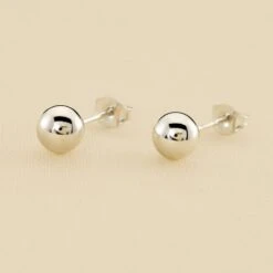 Boucles D'oreilles Puces BOULE - Argenté