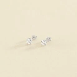 Boucles D'oreilles Puces SOL - Cristal / Argenté