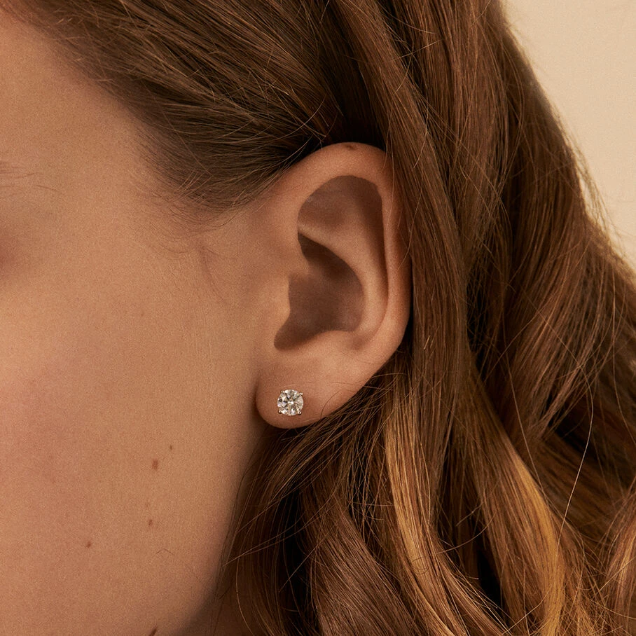 Boucles D'oreilles Puces SOL - Cristal / Argenté 2 Boucles D'oreilles Puces SOL - Cristal / Argenté – Image 2