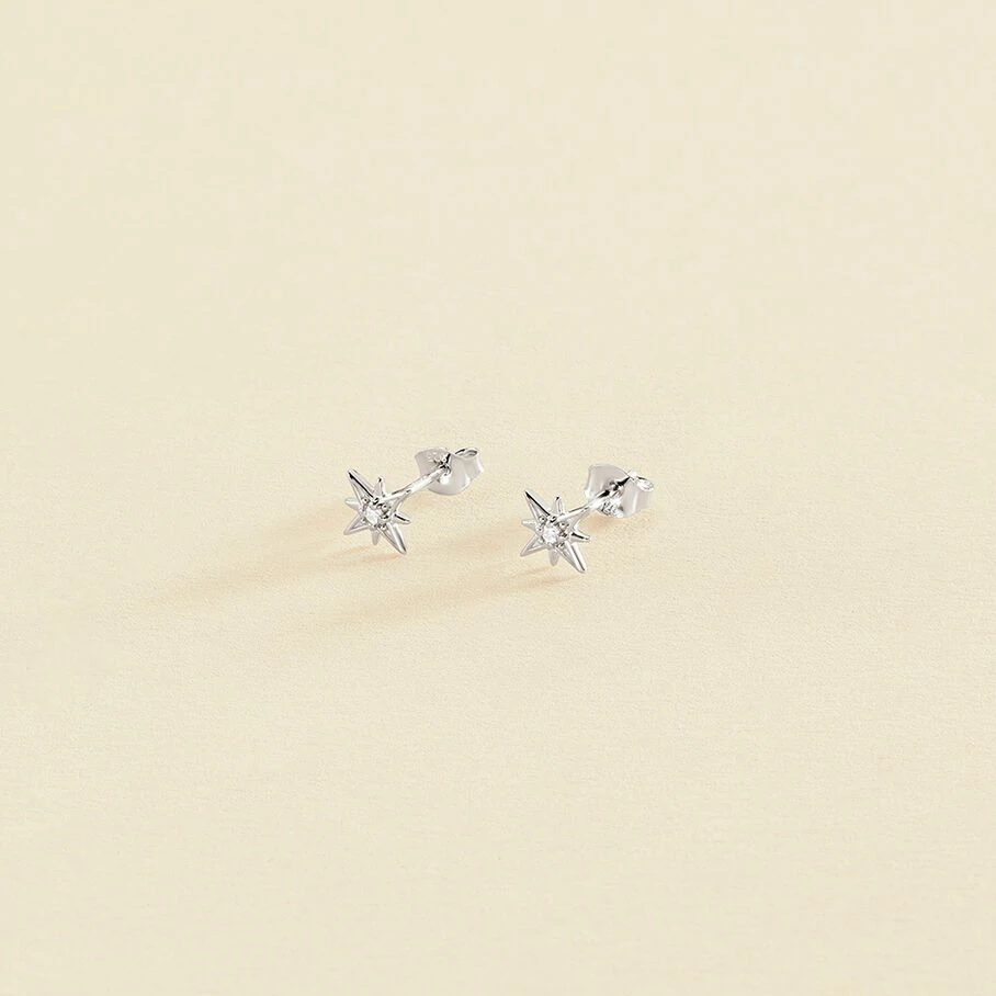 Boucles D'oreilles Puces OURSE - Cristal / Argenté 1 Boucles D'oreilles Puces OURSE - Cristal / Argenté