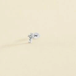 Piercing Puce CRUZ BRILLANTE - Cristal / Argenté