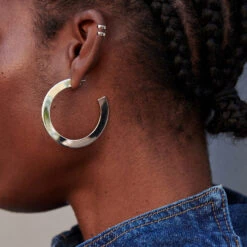 Créoles LINES - Argenté -Éclat Bijoux Soldes 02320817 050 TU M2