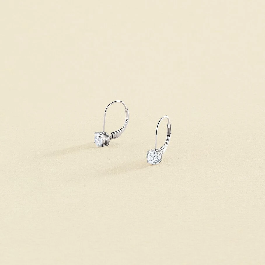 Boucles D'oreilles Pendantes SOL - Cristal / Argenté 1 Boucles D'oreilles Pendantes SOL - Cristal / Argenté