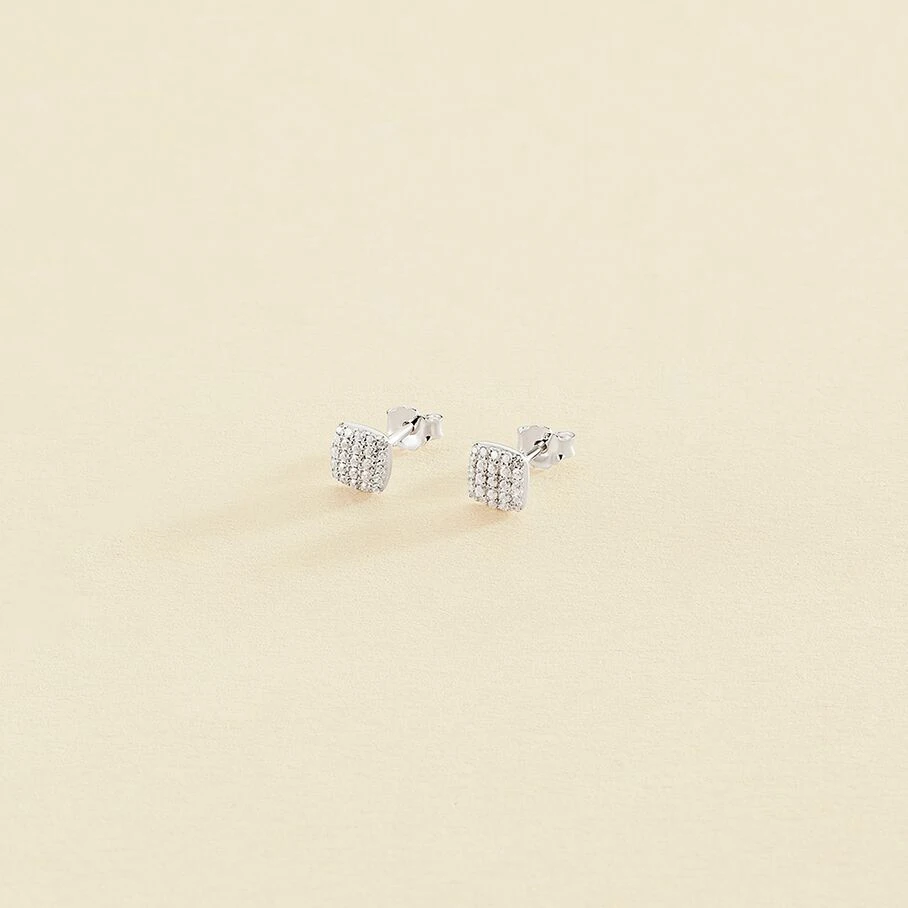 Boucles D'oreilles Puces GLORIA - Cristal / Argenté 1 Boucles D'oreilles Puces GLORIA - Cristal / Argenté