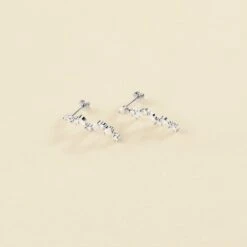 Boucles D'oreilles Pendantes PLEIADES - Cristal / Argenté