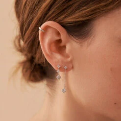 Boucles D'oreilles Pendantes BELOVED - Cristal / Argenté -Éclat Bijoux Soldes 02321267 136 TU M2