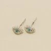 Boucles D'oreilles Pendantes LUCKY EYE - Turquoise / Argenté