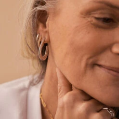 Créoles GEMINI - Cristal / Argenté -Éclat Bijoux Soldes 02321276 136 TU M2