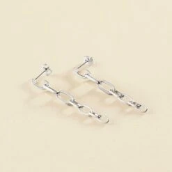 Boucles D'oreilles Pendantes CHAIN - Argenté