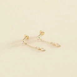 Boucles D'oreilles Pendantes ARISTA - Cristal / Doré