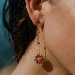 Boucles D'oreilles Pendantes RODEO - Multicolore / Doré -Éclat Bijoux Soldes 02380431 256 TU M2