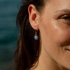 Boucles D'oreilles Pendantes CYCLADES - Bleu / Doré -Éclat Bijoux Soldes 02381228 109 TU M2