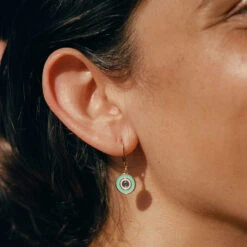 Boucles D'oreilles Pendantes CYCLADES - Turquoise / Doré -Éclat Bijoux Soldes 02381228 731 TU M2