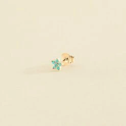 Piercing Puce FLOR6 - Turquoise / Doré