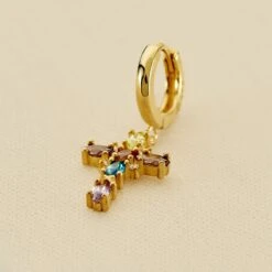 Piercing Créole FE - Multicolore / Doré