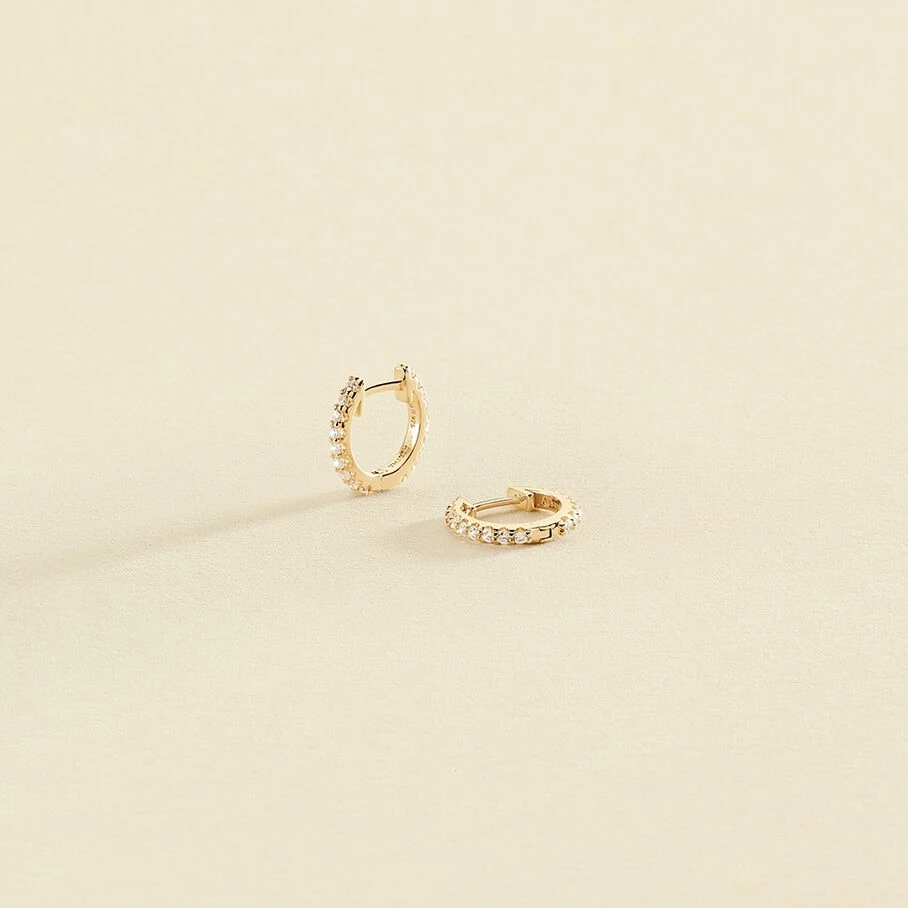 Créoles AUSTRAL - Cristal / Doré 1 Créoles AUSTRAL - Cristal / Doré