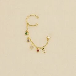 Piercing Ear Cuff MIX & MATCH - Multicolore / Doré