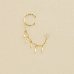 Piercing Ear Cuff VENUS - Cristal / Doré
