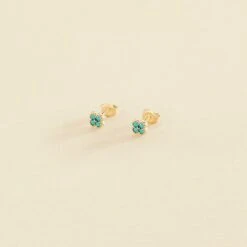 Boucles D'oreilles Puces BELOVED - Turquoise / Doré