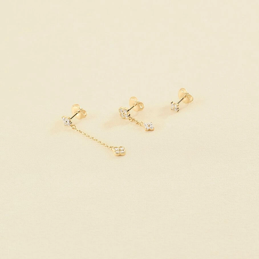 Piercing Puce MIX& MATCH - Cristal / Doré 1 Piercing Puce MIX& MATCH - Cristal / Doré