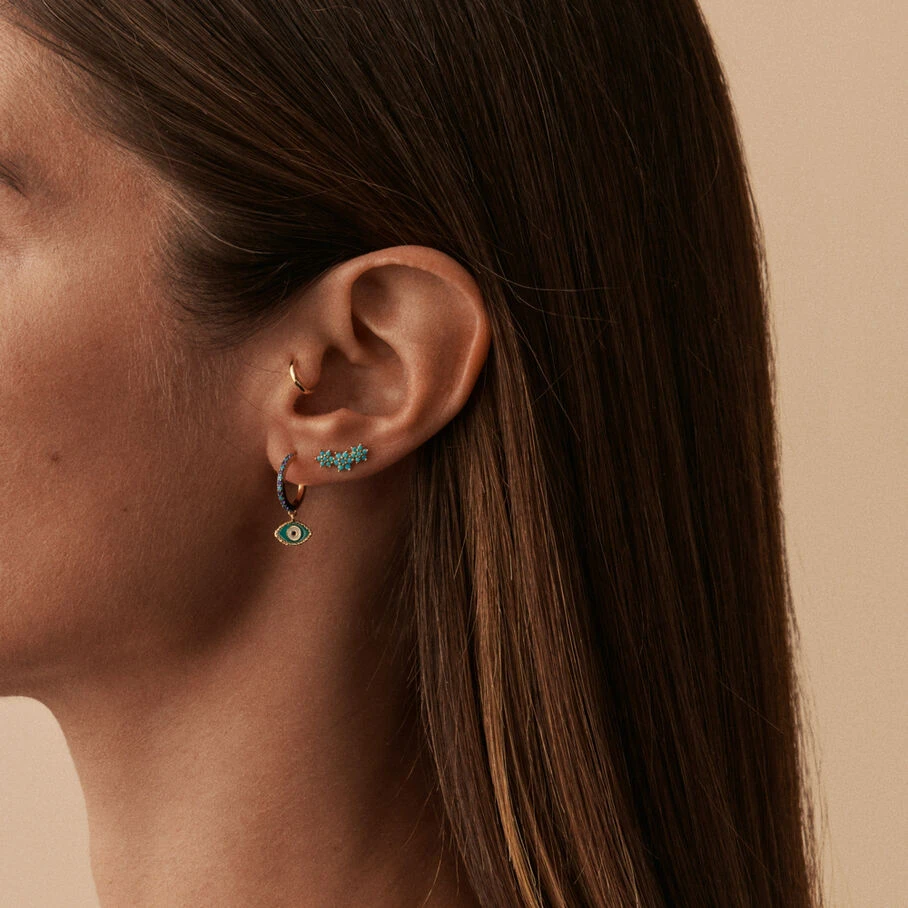 Piercing Créole MIX& MATCH - Bleu / Argenté 2 Piercing Créole MIX& MATCH - Bleu / Argenté – Image 2