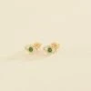 Boucles D'oreilles Puces LUCKY EYE - Vert / Doré