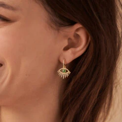 Créoles LUCKY EYE - Vert / Doré -Éclat Bijoux Soldes 02390792 658 TU M1