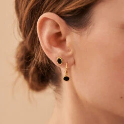 Boucles D'oreilles Puces ATMA - Onyx/ Vert -Éclat Bijoux Soldes 02390798 513 TU M2