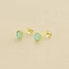 Boucles D'oreilles Puces ATMA - Amazonite/ Jaune