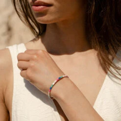 Jonc BONHEUR - Rose/blanc/bleu -Éclat Bijoux Soldes 02480229 981 TU M2