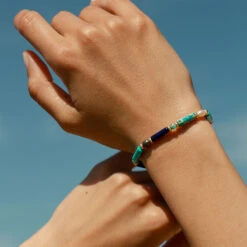 Bracelet Souple CYCLADES - Bleu / Doré -Éclat Bijoux Soldes 02480271 109 TU M2