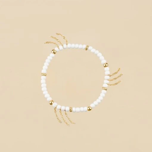 Bracelet Souple RODEO - Blanc / Doré -Éclat Bijoux Soldes 02480282 094 TU 01