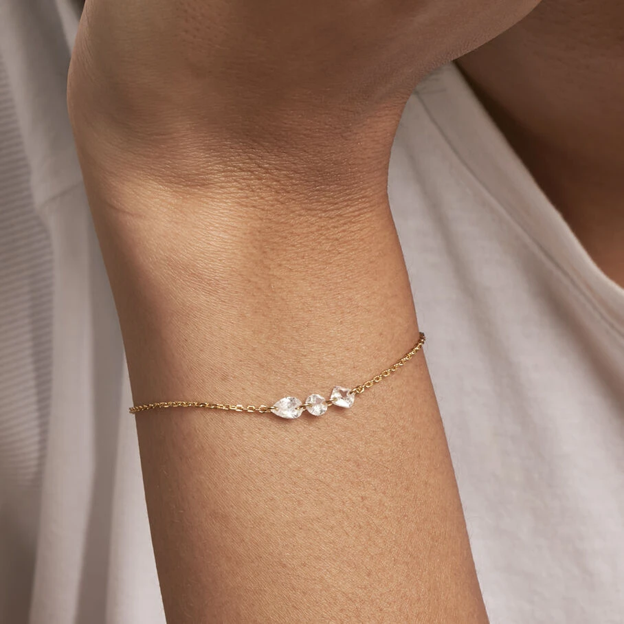 Bracelet Souple PETILLE - Cristal / Doré 2 Bracelet Souple PETILLE - Cristal / Doré – Image 2