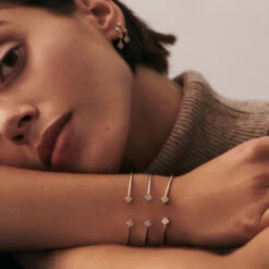 Jonc BELOVED - Cristal / Doré -Éclat Bijoux Soldes 02490074 137 TU M2