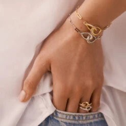 Bracelet Souple GEMINI - Cristal / Doré -Éclat Bijoux Soldes 02490080 137 TU M2