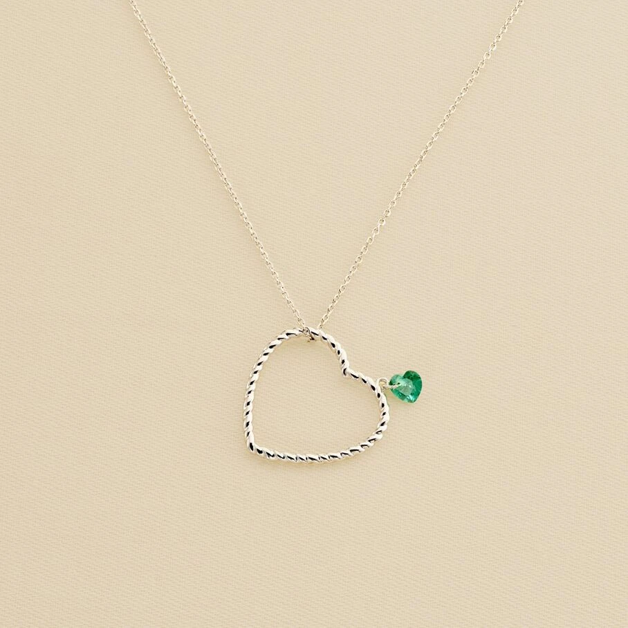 Collier Mi-long BEGUIN - Vert / Argenté 1 Collier Mi-long BEGUIN - Vert / Argenté