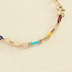 Collier Mi-long CHIEN - Multicolore / Doré