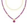 Collier Mi-long BAIA - Fuchsia / Doré