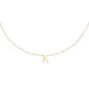 Collier Ras Du Cou LETTRE K - Cristal / Doré