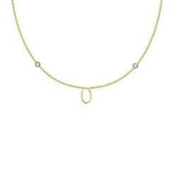 Collier Ras Du Cou LETTRE O - Cristal / Doré