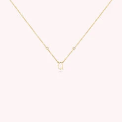 Collier Ras Du Cou LETTRE Q - Cristal / Doré